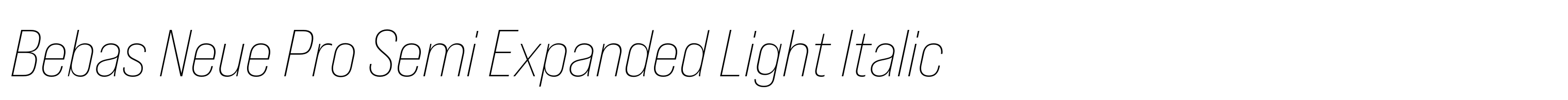 Bebas Neue Pro Semi Expanded Light Italic